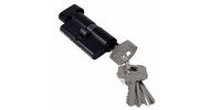 Цилиндр ключевой, ключ-барашек, 60 мм, 5 ключей, черный
