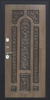 Металлические двери Luxor Термо - Д-19 (16мм, Грецкий орех + черная патина винорит)